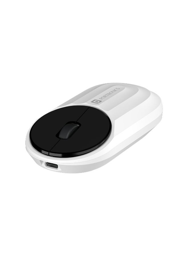 بورترونيكس Portronics Toad 6 Bluetooth Wireless Mouse with 2.4 GHz USB Receiver, Multi-Device Pairing, Built in Battery, 1200 DPI Sensor(White) - Image 1